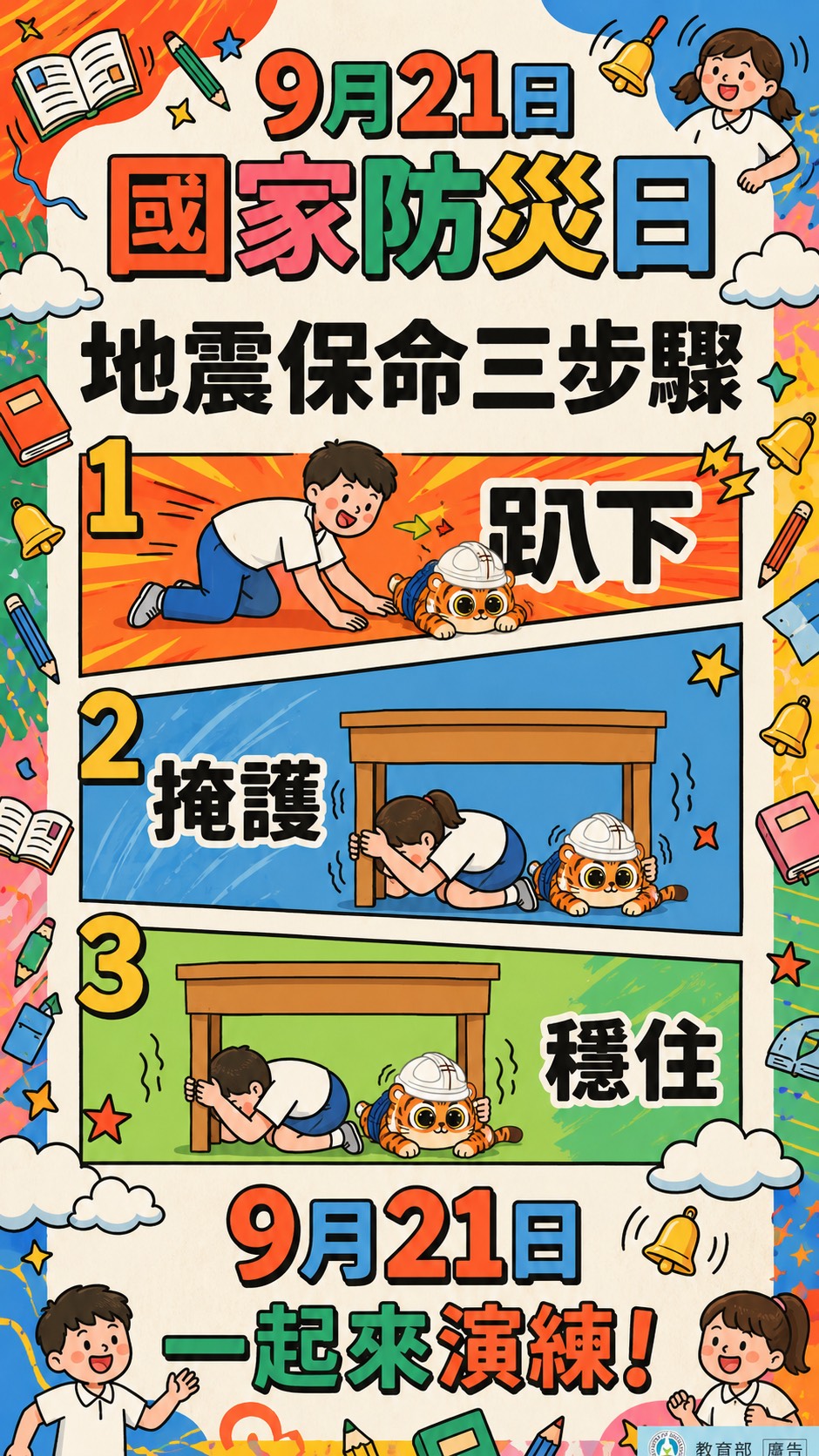 地震避難3步驟